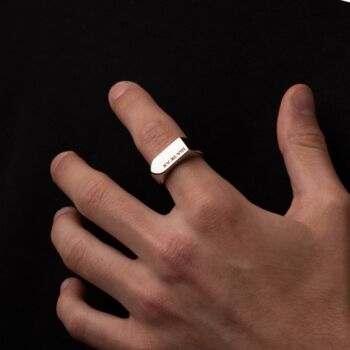 Personalised Irregular Silver Unisex Signet Ring, 5 of 11
