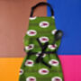 African Print Apron | Iyara Green Print, thumbnail 1 of 4