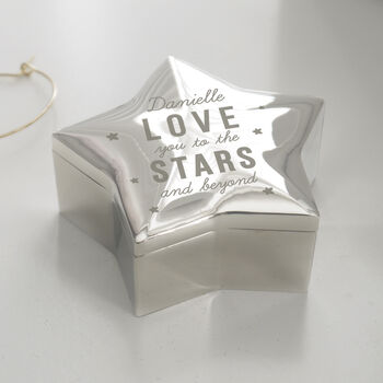 Personalised 'Love You To The Stars' Star Trinket Box, 2 of 3