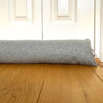 Grey Draught Excluder, Weighted Door Draft Stopper, 2 of 5