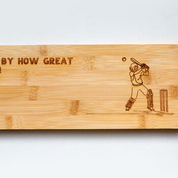 Personalised Cricket Snacks Sharing Platter Bamboo Board, 2 of 5