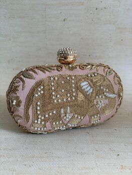 Elephant Oval Pink Clutch, 8 of 12