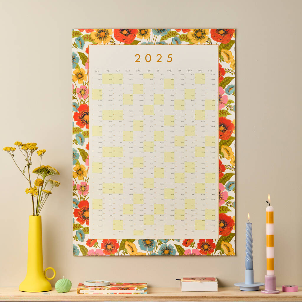 2025 Garden Bloom Wall Planner, Calendar By Lucy says I do