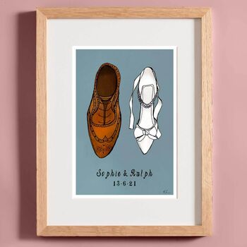 Wedding Shoes Personalised Fine Art Print, 4 of 4