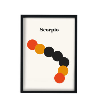 Scorpio Zodiac Star Sign Giclée Retro Art Print, 2 of 2
