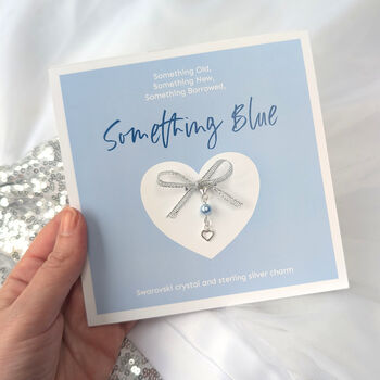 Sterling Silver Something Blue Pearl Bridal Charm, 4 of 7