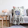 Cushion Cover With Blue Floral Designs, thumbnail 2 of 4
