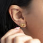 Gold Plated Outline Butterfly Earrings, thumbnail 4 of 7