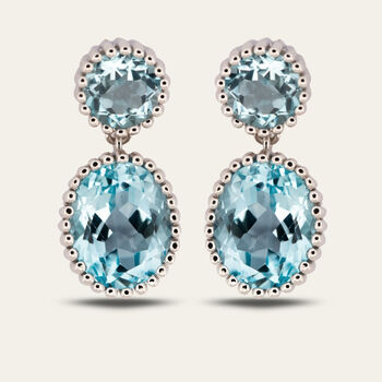 Silver Sky Blue Topaz Aurelia Earrings, 2 of 4