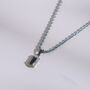 Mens Silver Vintage Black Diamond Pendant Necklace, thumbnail 12 of 12