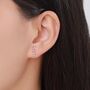 Sterling Silver Tiny Candy Cane Stud Earrings, thumbnail 3 of 12