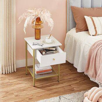 Bedside Table Sofa Side Table Nightstand With Drawer, 2 of 9
