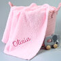 Personalised Pink Honeycomb Baby Blanket, thumbnail 1 of 6