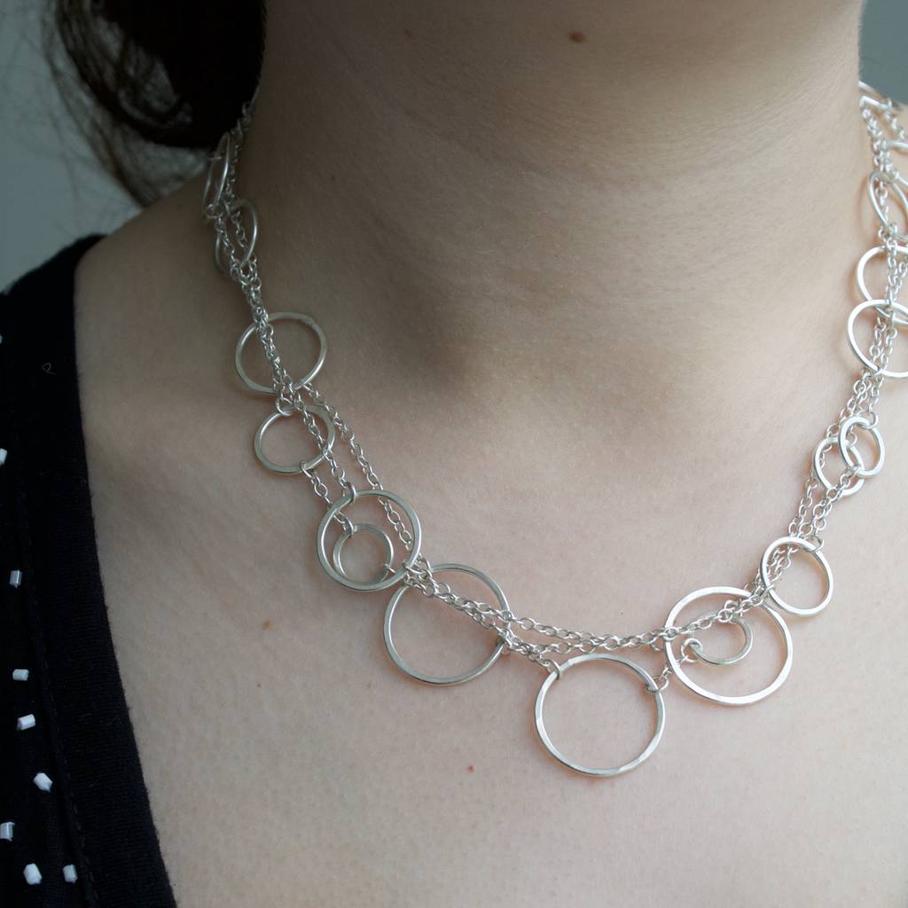 Handmade Silver Ring And Chain Heirloom Necklace By Jemima Lumley Jewellery