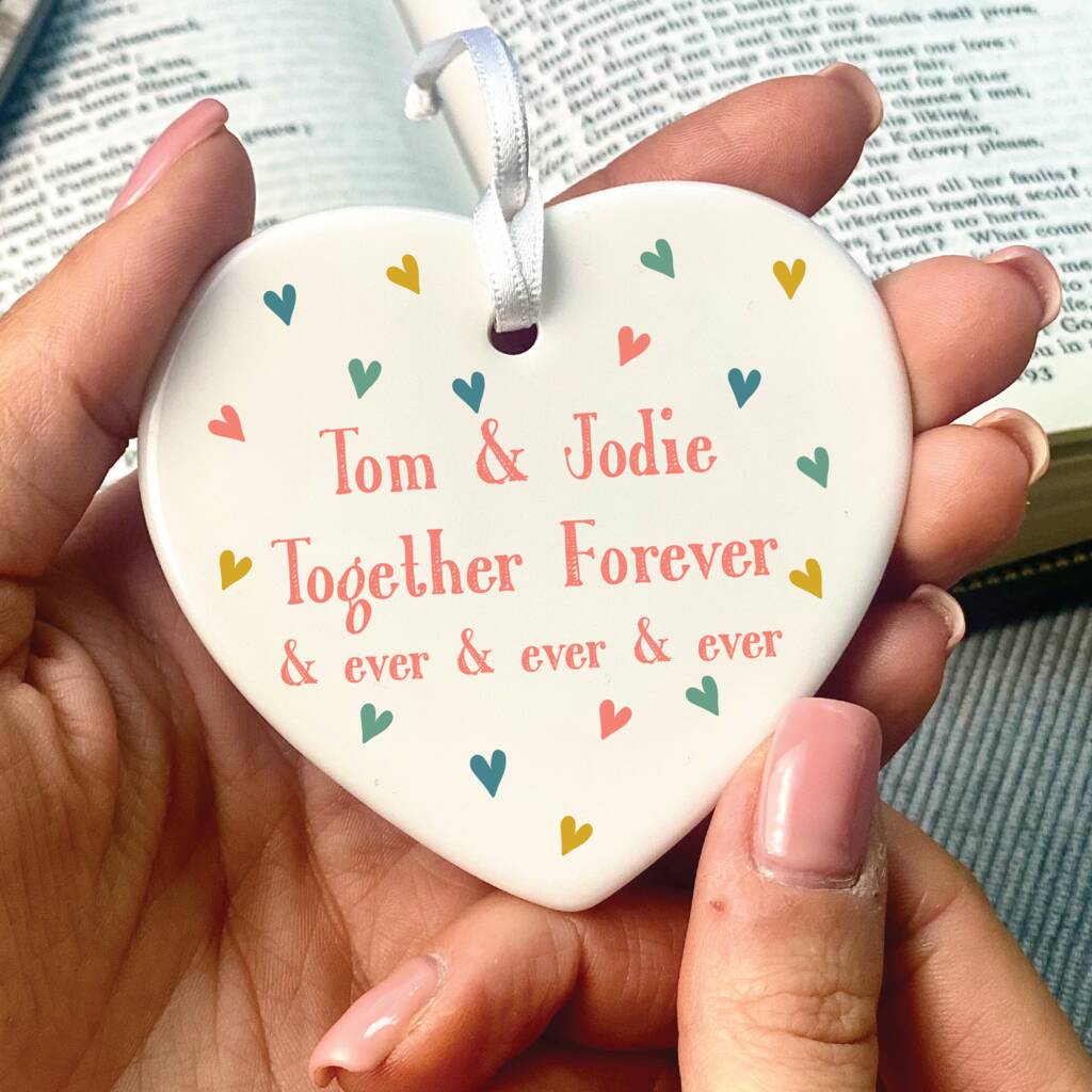 Personalised Together Forever Heart Decoration, 1 of 2