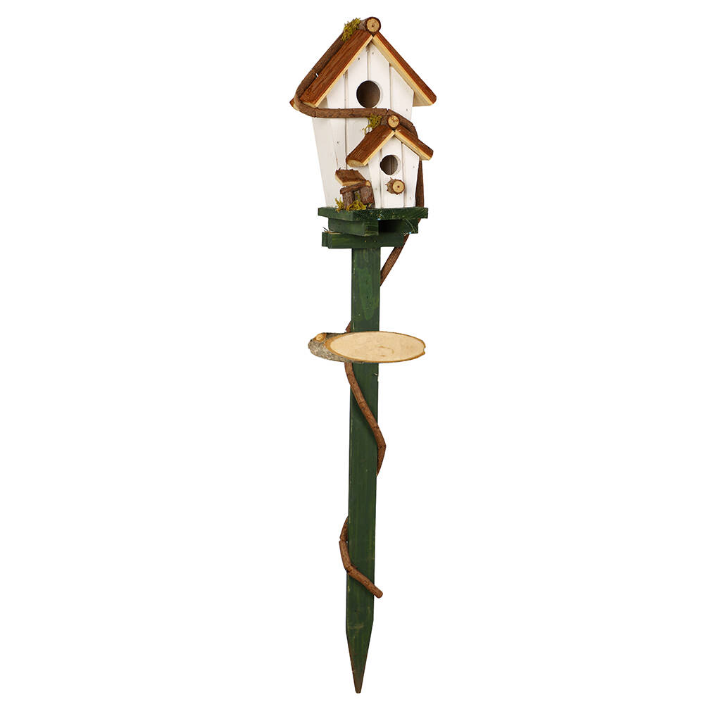 Personalised Standing Double Bird House With Stake By Dibor ...