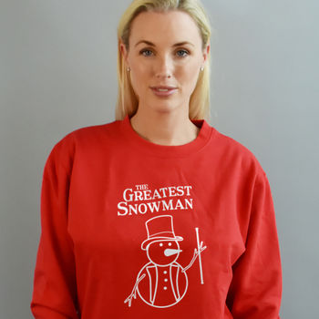 The Greatest Snowman Christmas Unisex Jumper Sweatshirt, 3 of 8