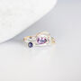 Amethyst And Iolite Organic Ring In Sterling Silver, thumbnail 3 of 5
