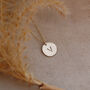 Personalised Initial Disc Necklace In Gold, thumbnail 1 of 5