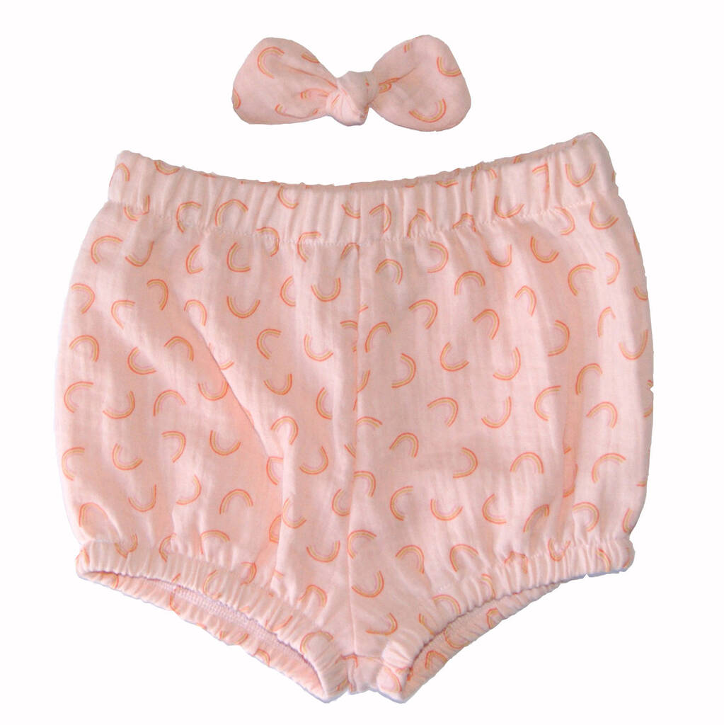 Rainbow Print Bloomers For Baby Girl