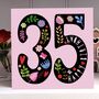 35th Birthday Card Folky Flowers, thumbnail 1 of 5