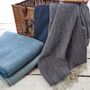 Chunky Cornish Blue Wool Blanket, thumbnail 3 of 3