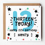 Boys Personalised 13th Birthday Card, thumbnail 1 of 4
