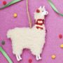 Woolly Llama Christmas Decoration, thumbnail 1 of 3