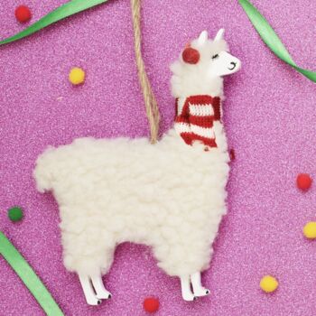Woolly Llama Christmas Decoration, 3 of 3