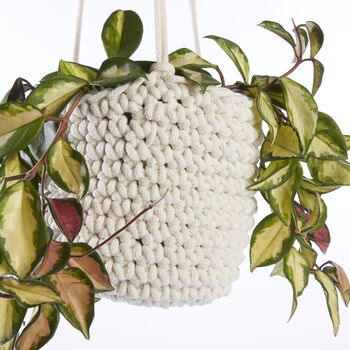 Recycled Crochet Hanging Plant Pot, 6 of 12