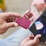 Personalised Leather Keyring For Grandad With Four Metal Photo Cards With Hot Stamped Initials, Name Or Date, thumbnail 6 of 8
