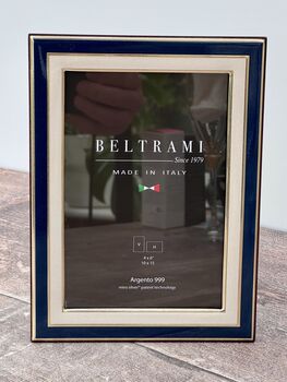 Beltrami Navy And White Border Photo Frame, 2 of 3