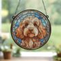 Cockapoo Golden Stained Glass Effect Suncatcher, thumbnail 4 of 6