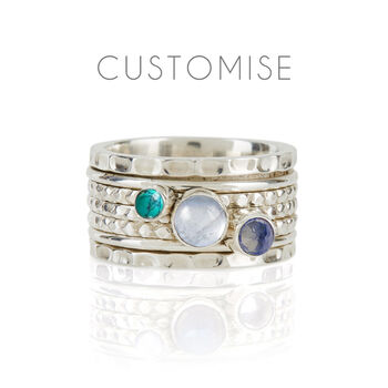Personalised Birthstone Ethereal Galaxy Spinning Ring, 2 of 12