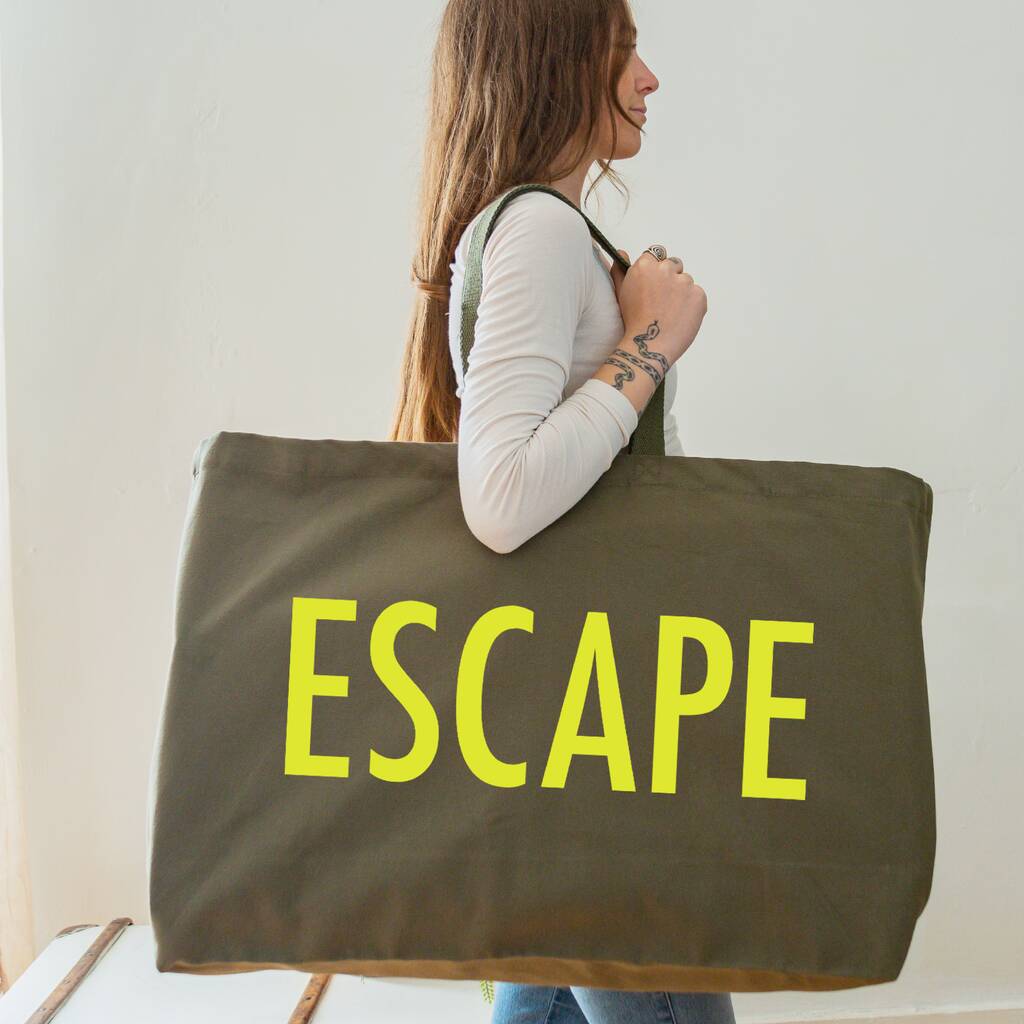 Oversized Tote Bag. Escape Bag. Large Canvas Shopper, 1 of 5