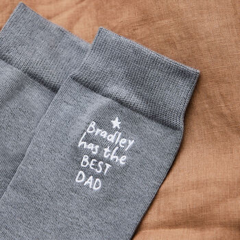 Personalised Best Dad Father's Day Grey Socks, 3 of 3