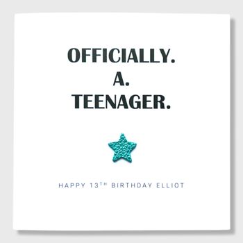 Officially A Teenager Personalised Birthday Card, 2 of 4