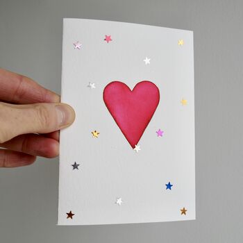 Handmade Heart Glitter Star Valentines Love Card, 4 of 6