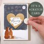 Scratch To Reveal Proposal Greeting Card Red Foxes, thumbnail 1 of 4