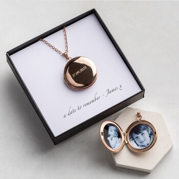 Personalised Memorable Date Locket With Photo, 10 of 10