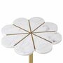 White Stone And Brass Flower Side Table, thumbnail 2 of 3