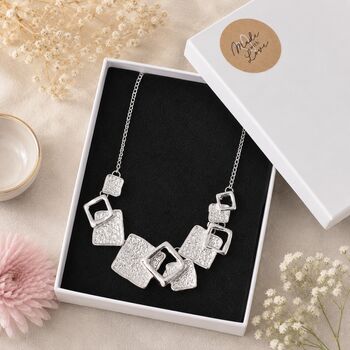 Sculpted Squares Statement Necklace, 3 of 4