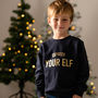 Express Your Elf Kids Christmas Jumper, thumbnail 1 of 6