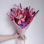 Bright Pink And Purple Dried Flower Bouquet, thumbnail 3 of 9