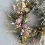 Wild Meadow Pink And Yellow Dried Flower Wreath, thumbnail 2 of 9