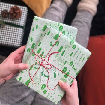 Woodland Winter Christmas Wrapping Paper Set, 8 of 8