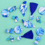 Seascape Blue Phoebe Dangle Earrings, thumbnail 2 of 3