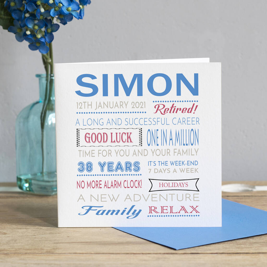 Personalised Retirement Word Card, 1 of 3