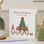 Personalised Gonk Family Christmas Card For Mum And Dad, thumbnail 1 of 7