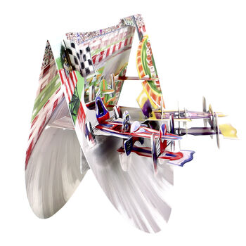 Motor Racing 3D Pop Up Greetings Card, 3 of 6